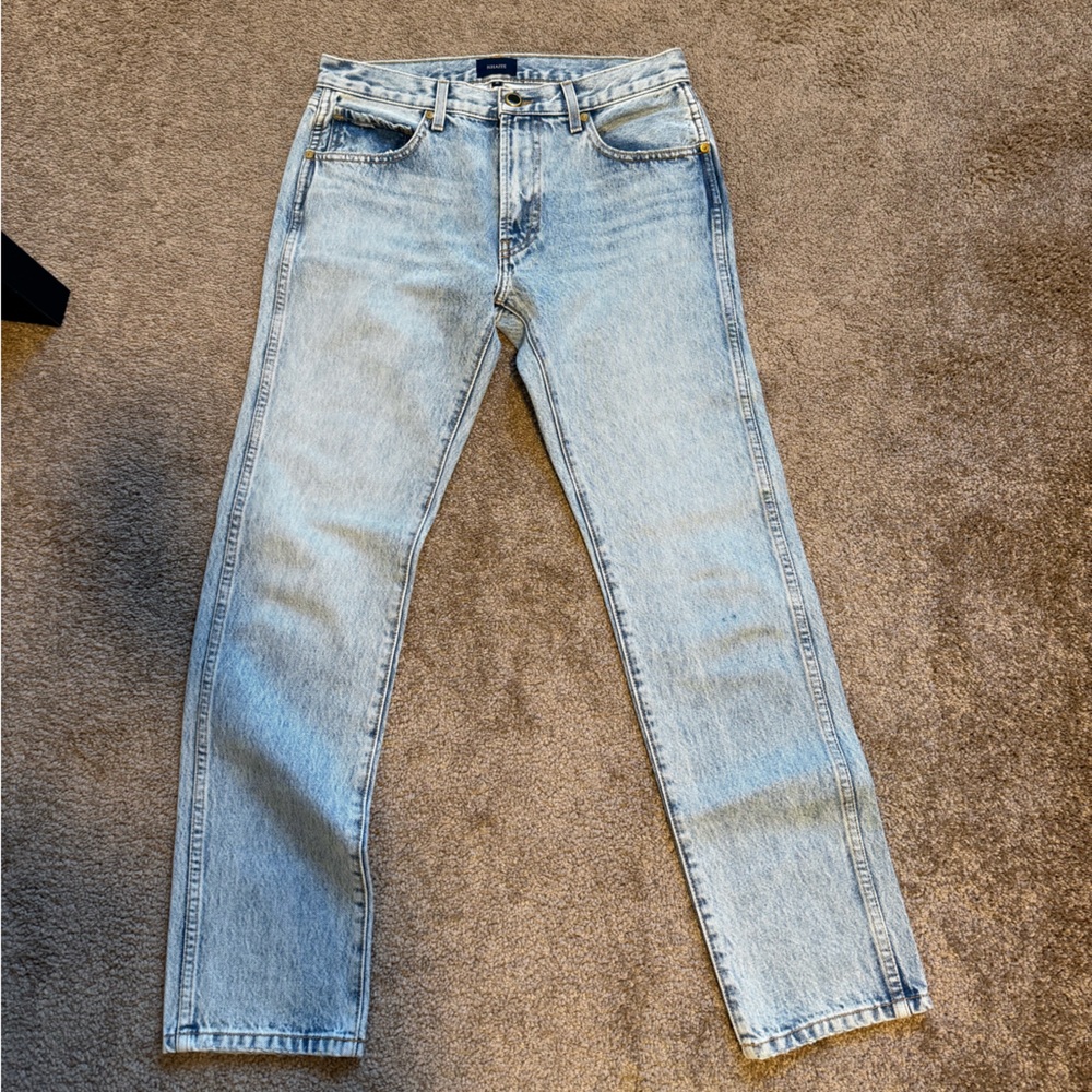 KHAITE Light Blue Straight Leg Jeans